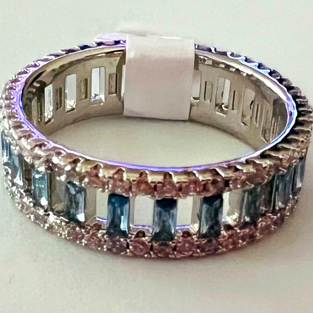 Bomb Party Ring-Bright Lights. Blue Topaz Cubic Zirconia